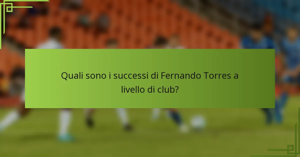 Quali sono i successi di Fernando Torres a livello di club?