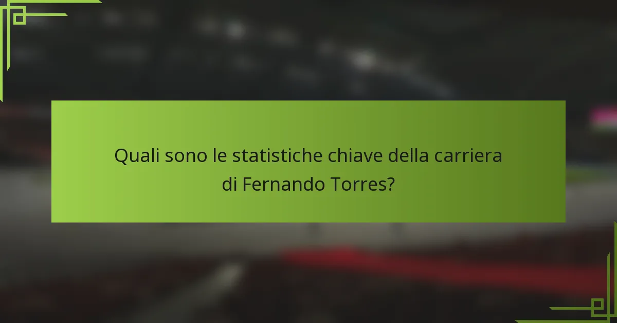 Quali sono le statistiche chiave della carriera di Fernando Torres?